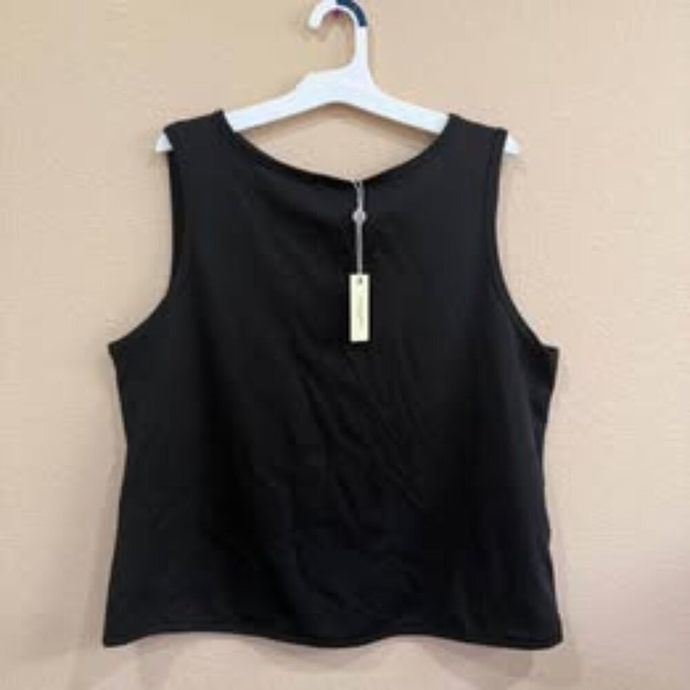 Max Studio London Black Tank Top Size L New With Tags
